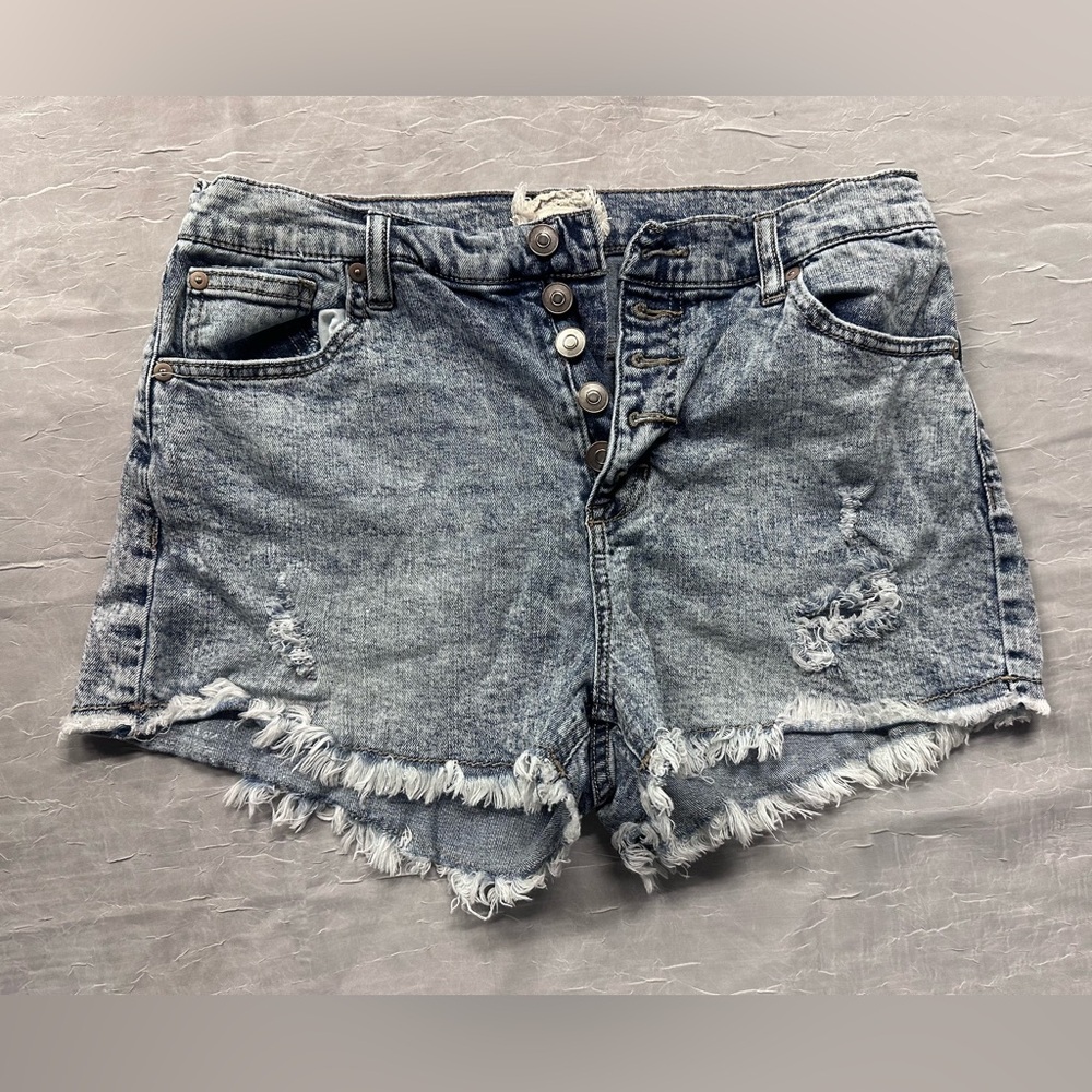 Altar'd State Blue Distressed Jean Shorts